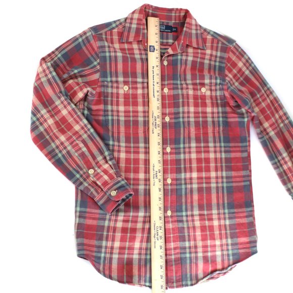 VTG Polo Ralph Lauren Shirt Cotton  Flannel Plaid Button Up Long Slv Men's Small - Picture 10 of 16